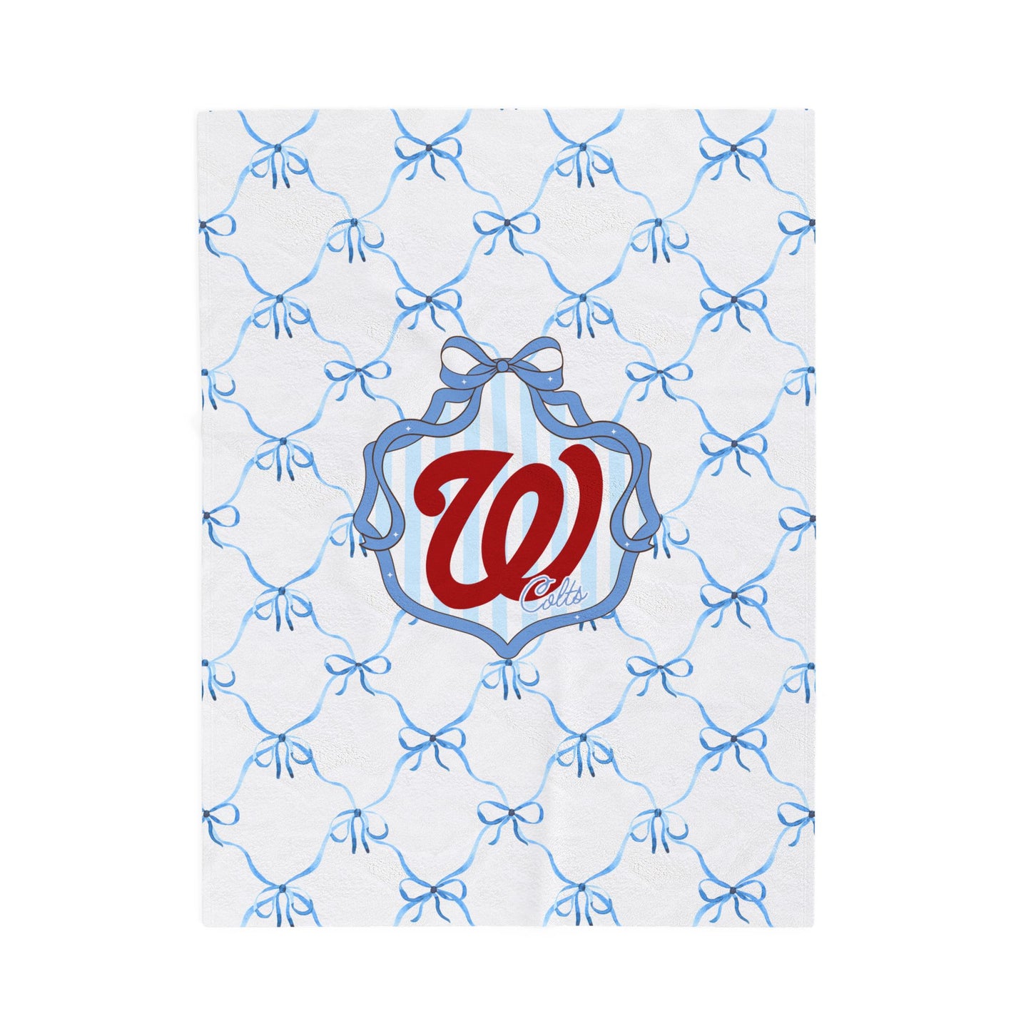 (W) West Colts - Cozy Velveteen Plush Blanket for Home Decor, Ideal Gift for Holidays, Soft Throw Blanket, Warm Family Gatherings, Beautiful Bow Design