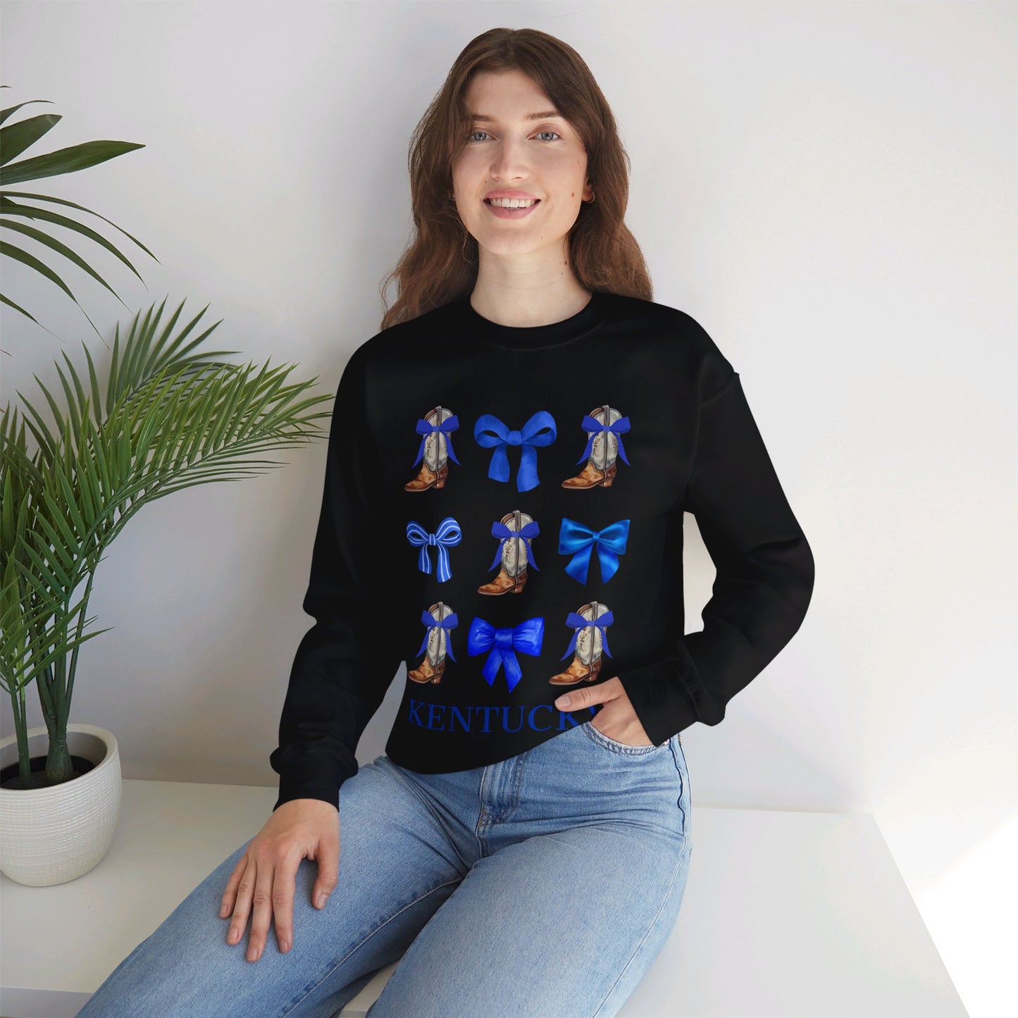 Kentucky Wildcats Coquette Cowgirl Boots & Bows Sweater