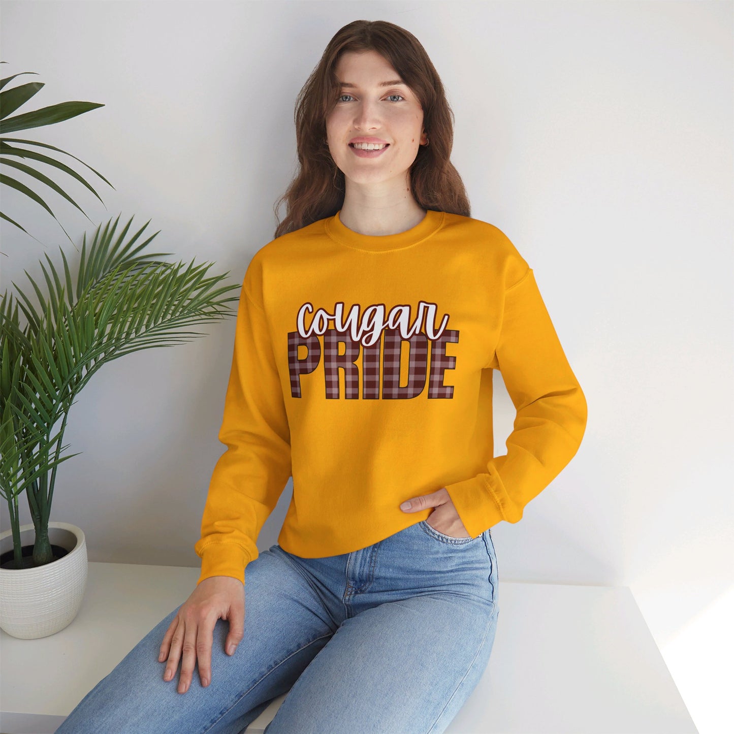 Cougar Pride Fall Plaid Sweater