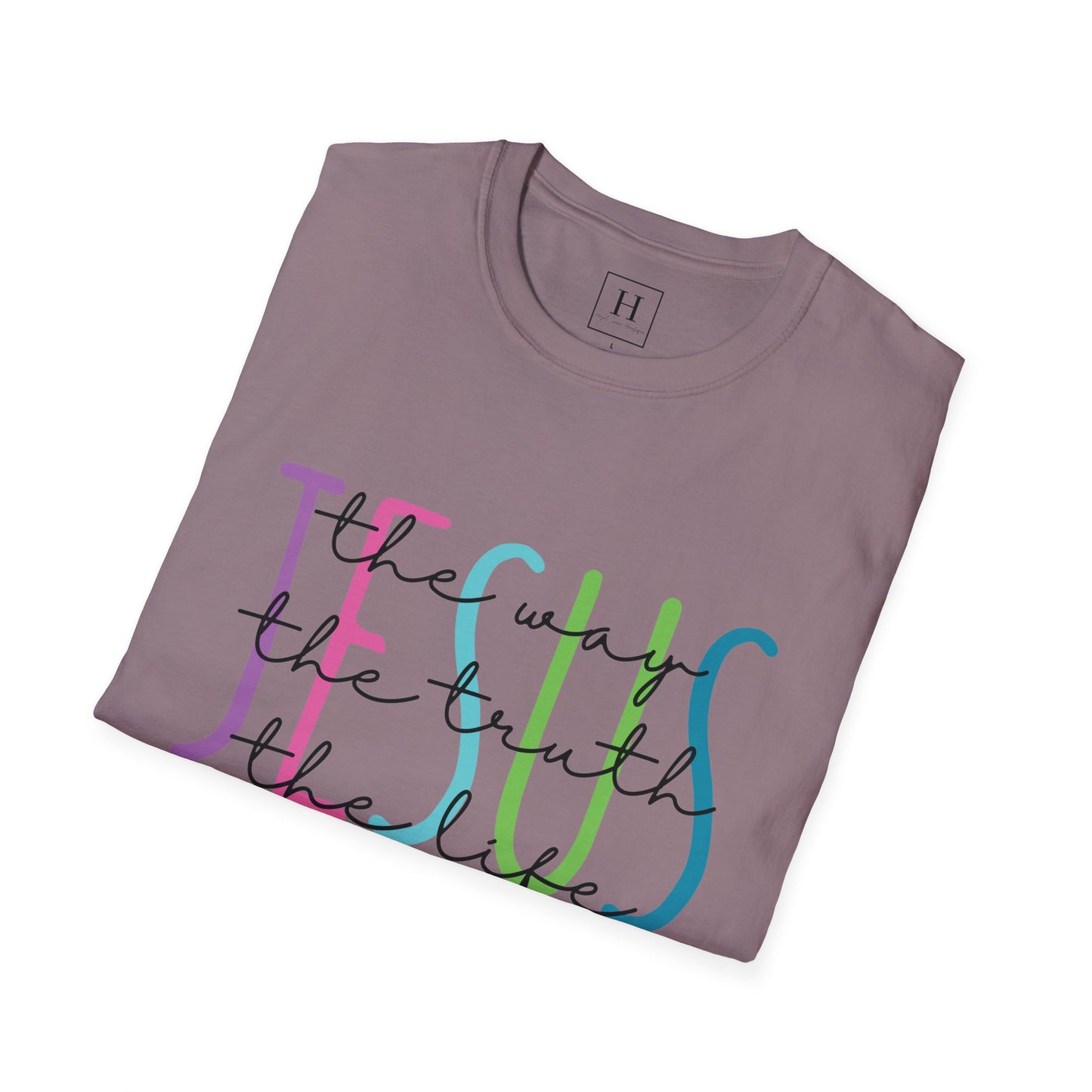 Bright Rainbow Color Jesus Is The Way Christian T-shirt