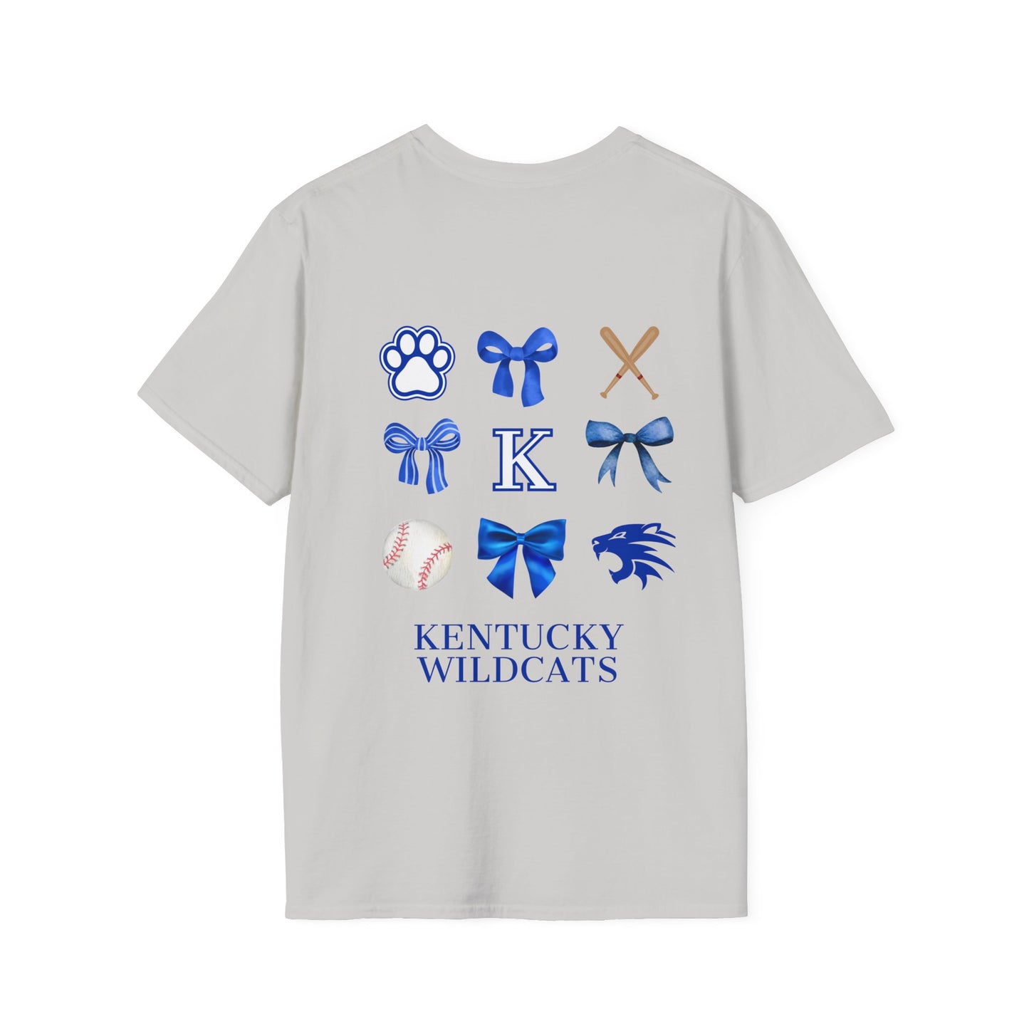 Kentucky Ribbon/Bow Baseball T-shirt (Front and Back)