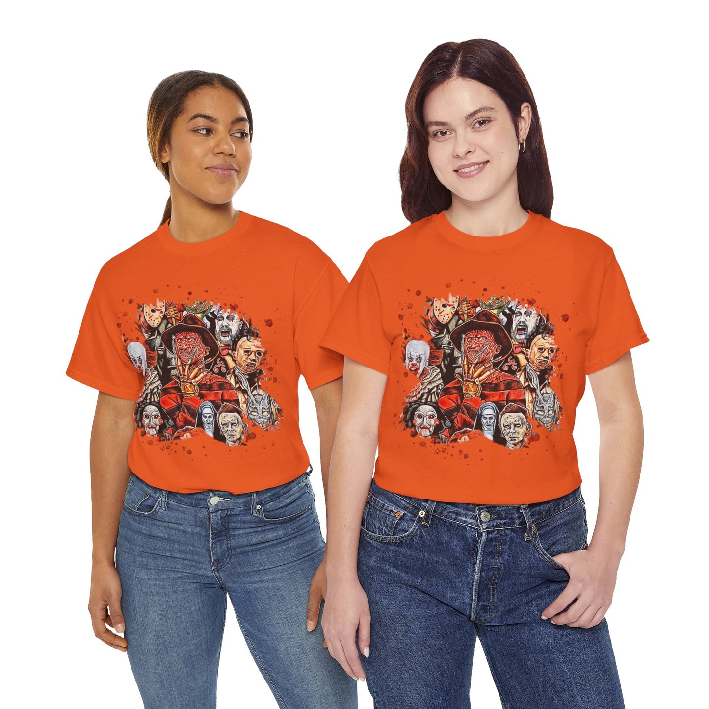 Halloween; Classic Horror Characters with Blood Splatter -- Unisex
