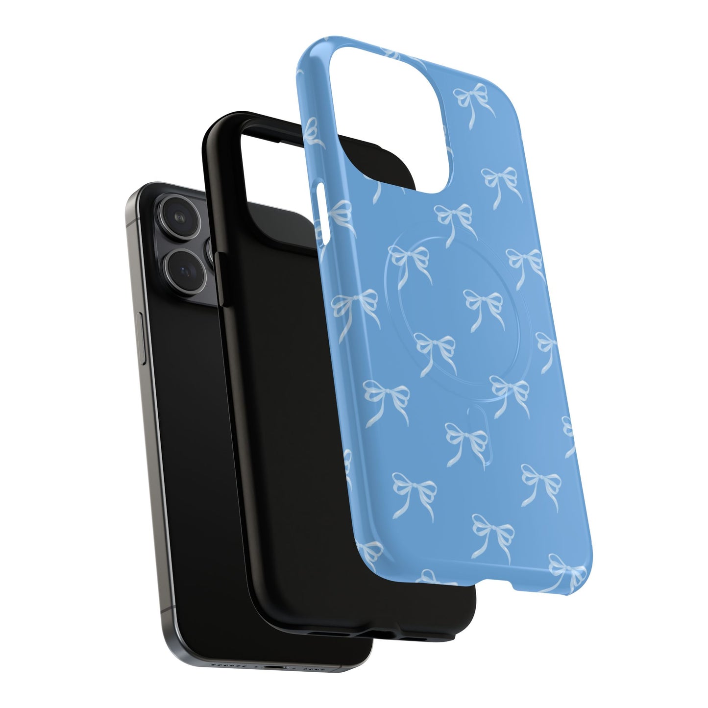 Blue Bow Coquette Design Tough Phone Case, Cute Phone Cover, Durable iPhone Case, Stylish Gift for Her