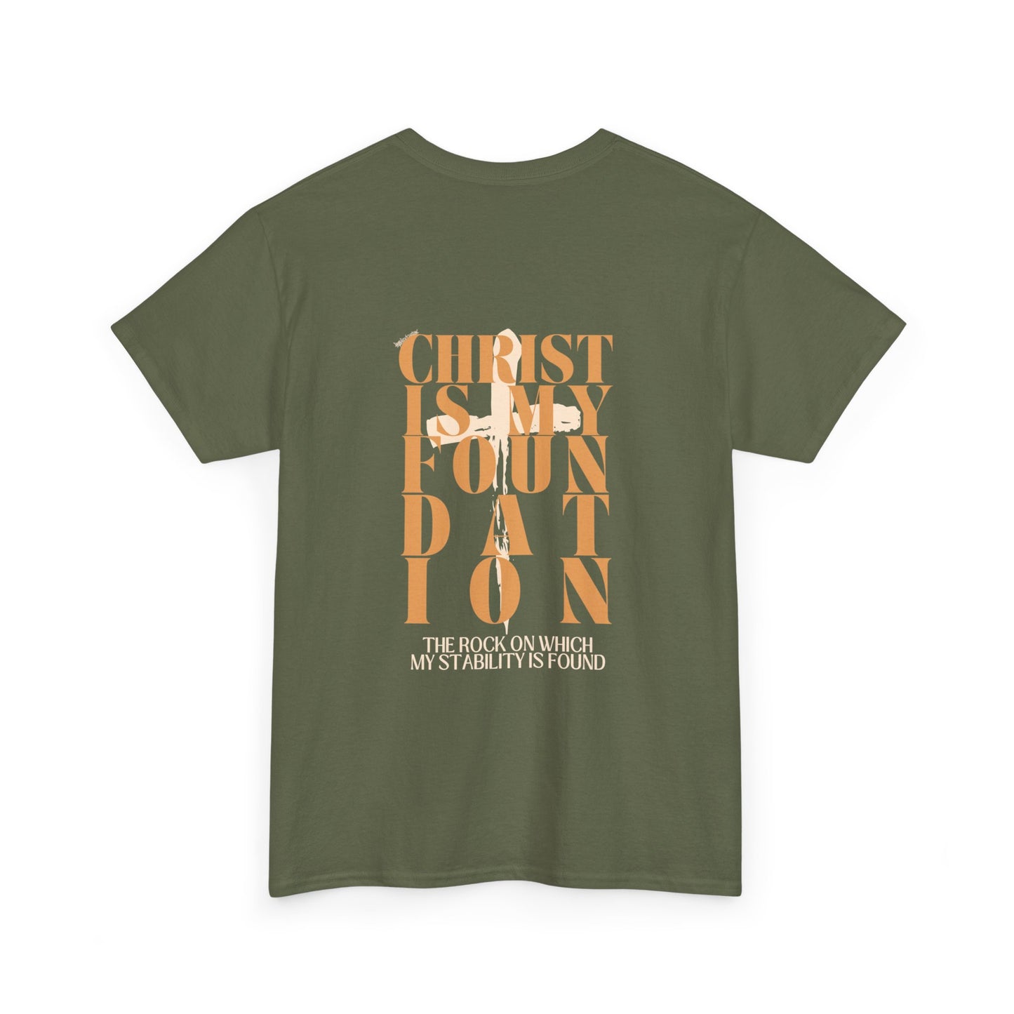 Christ is my Foundation Christian Jersey Short Sleeve Tee (Front and Back)