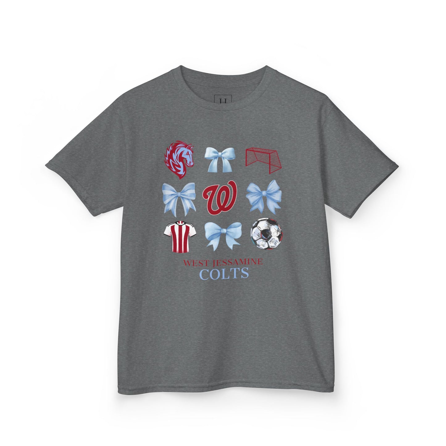 YOUTH --Soccer Coquette Bows Unisex Tee - West Jessamine