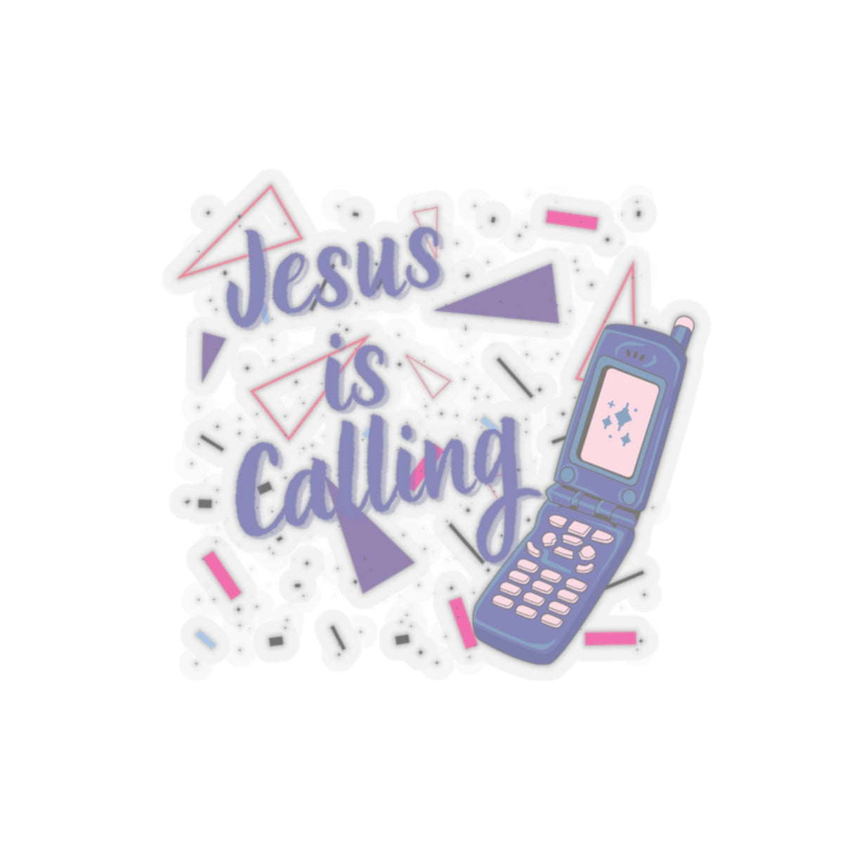 Jesus Is Calling Retro Cell Phone Christian Kiss-Cut Stickers