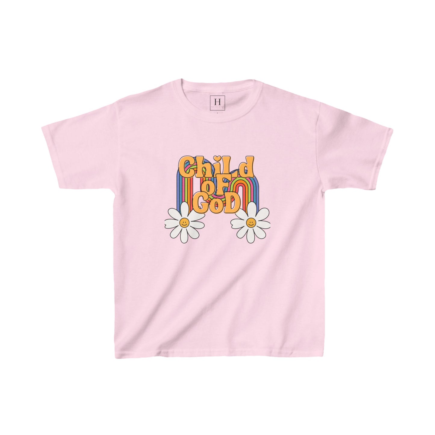 Youth Child of God Daisy Christian Heavy Cotton Tee