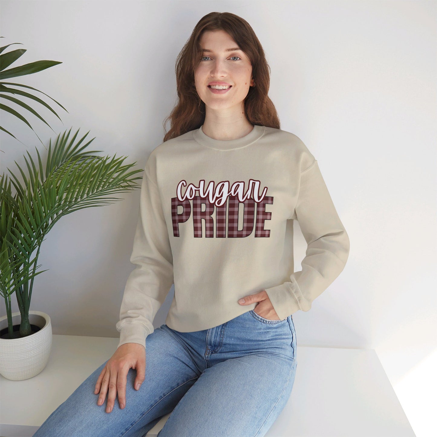 Cougar Pride Fall Plaid Sweater