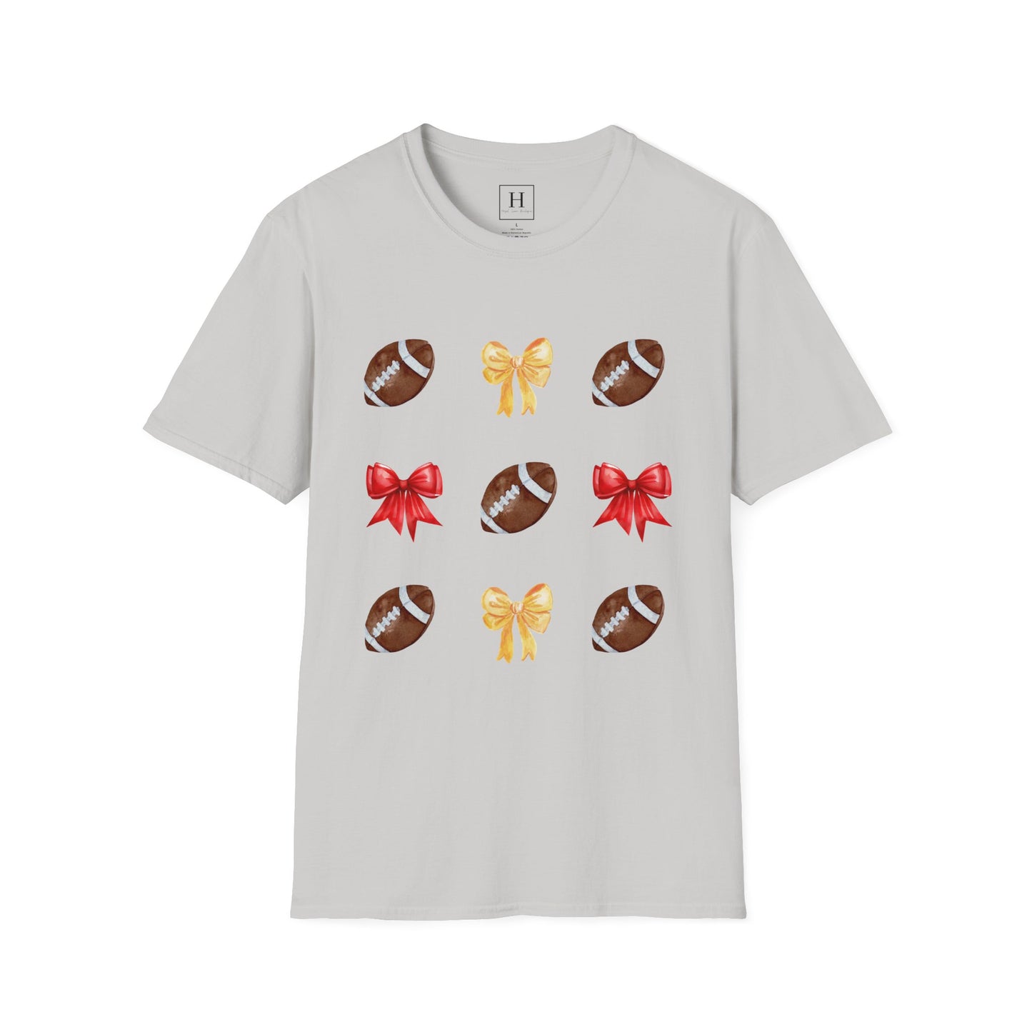 Bows & Football T-Shirt (Front Only)
