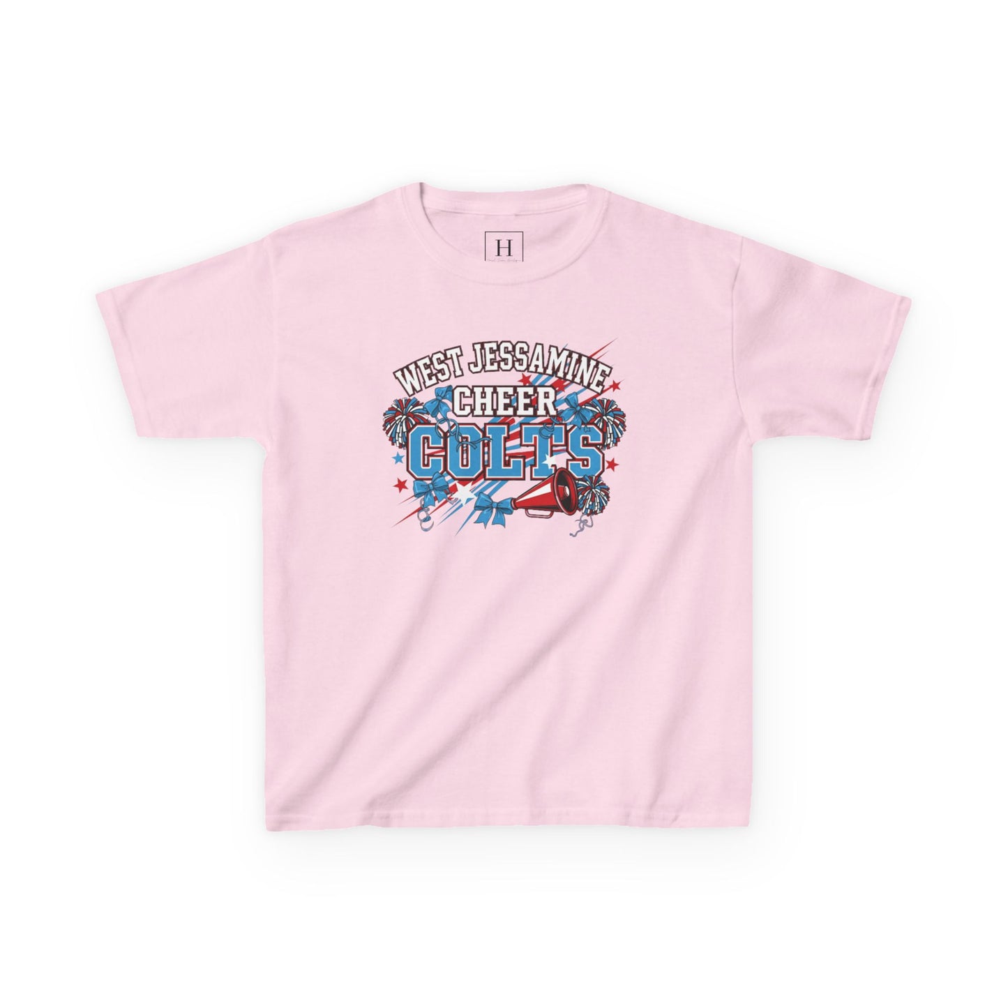 YOUTH - - West Jessamine Cheer COLTS - Poms, Bows, Stars - Unisex Shirt