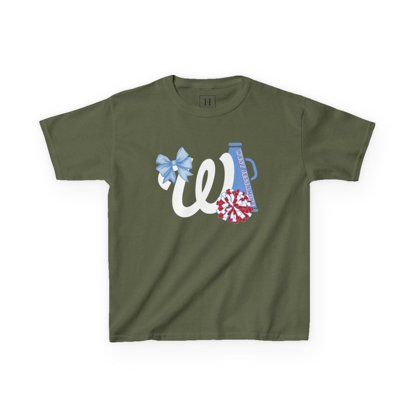 YOUTH -- West Jessamine Cheer Bow, Megaphone & Poms - Unisex Shirt
