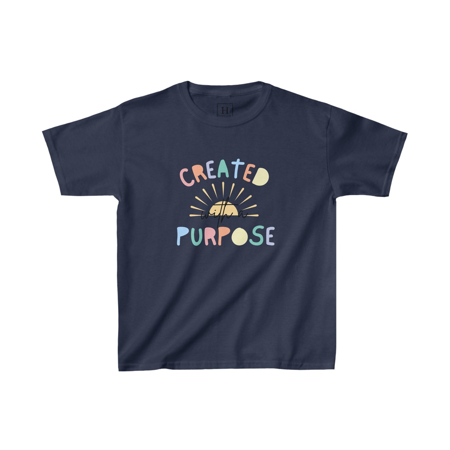 Kids Created With A Purpose Christian Heavy Cotton Tee
