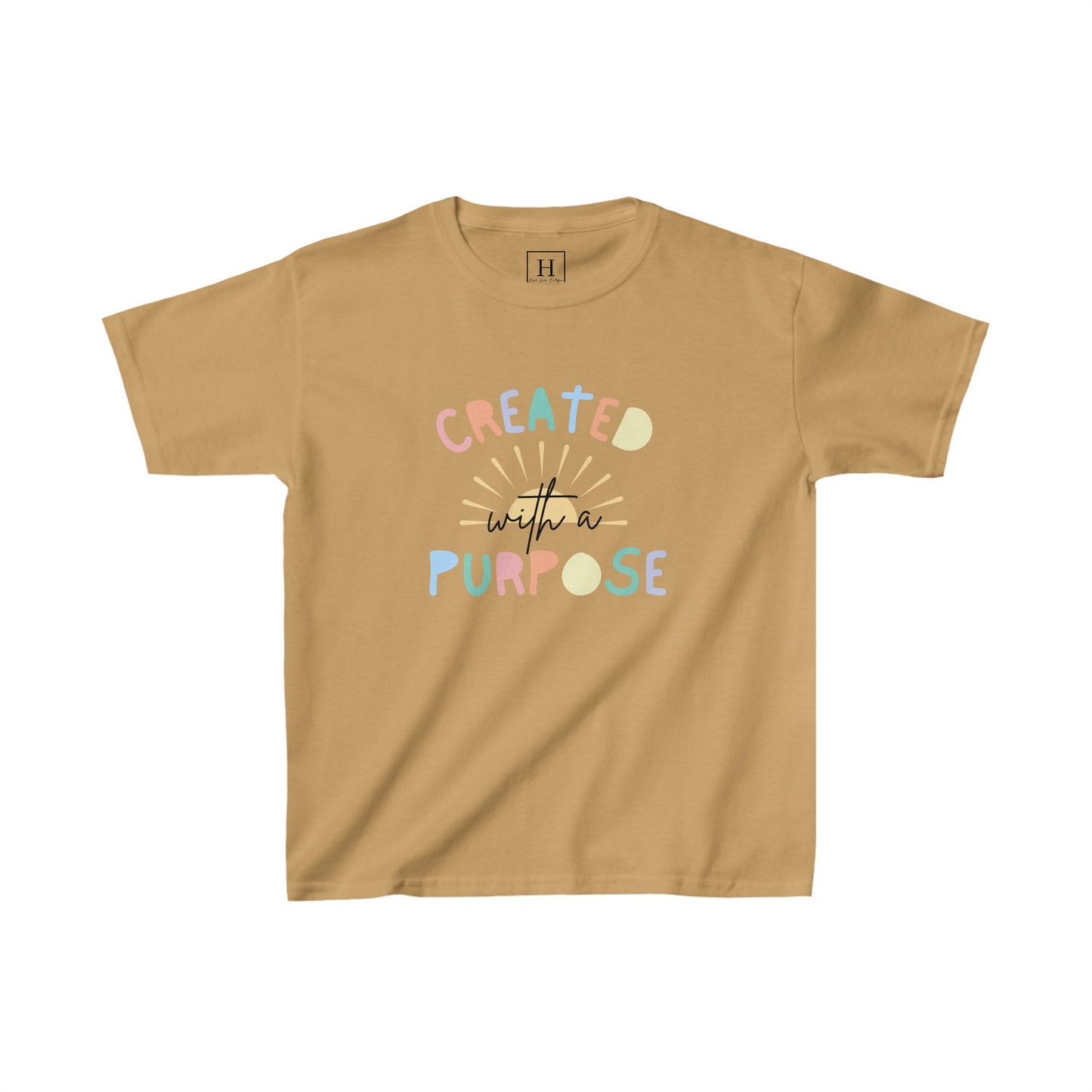 Kids Created With A Purpose Christian Heavy Cotton Tee