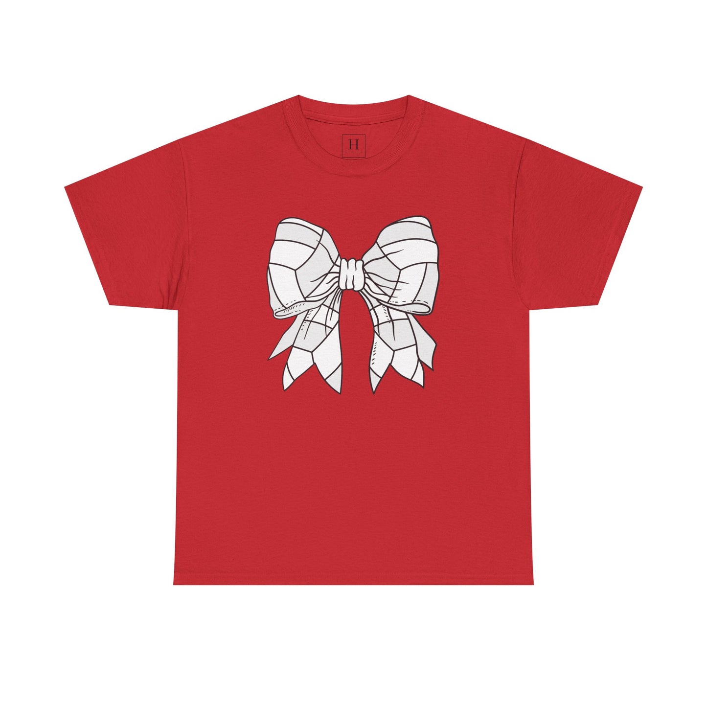 Volleyball Sport Bow Tee - Unisex Heavy Cotton