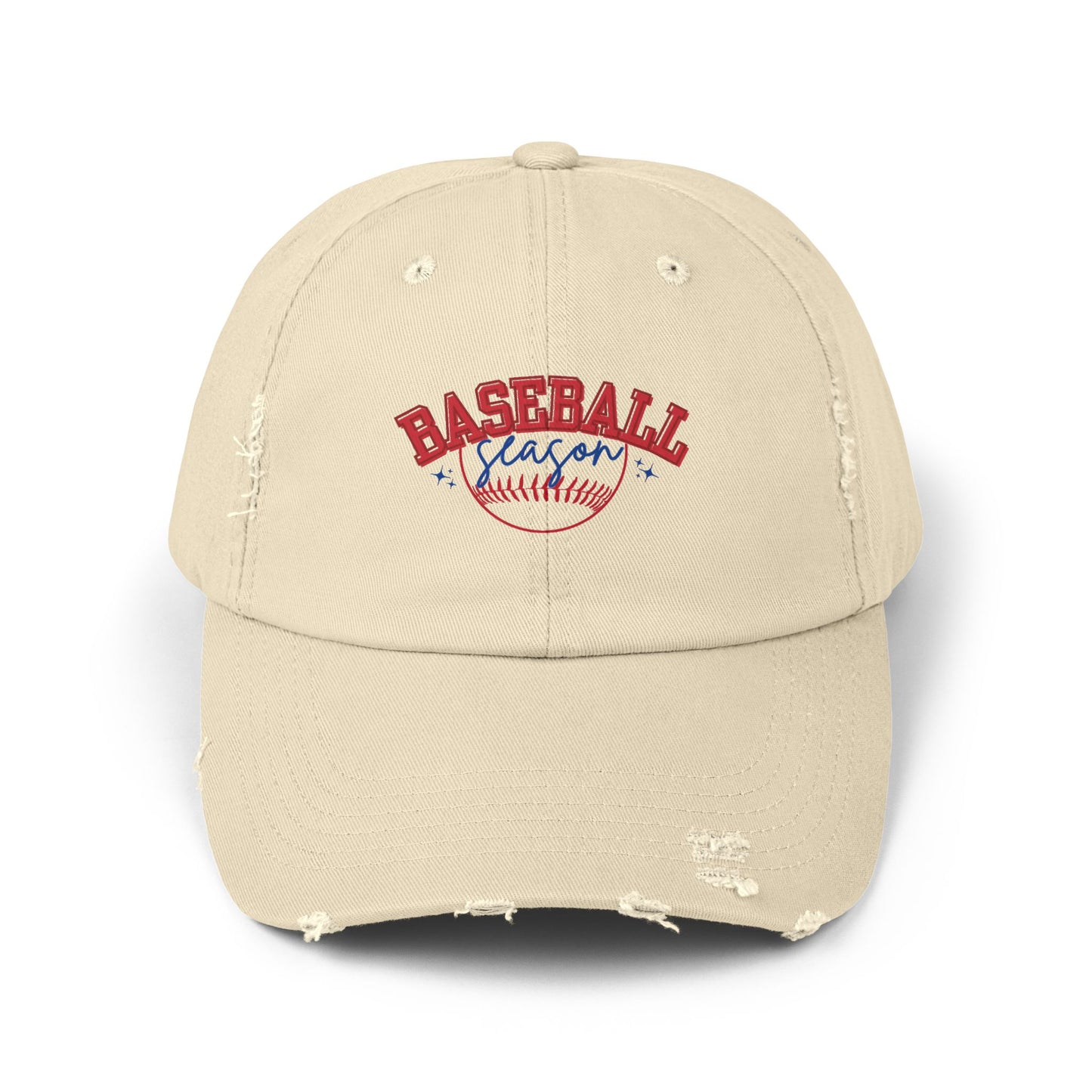 Baseball red white blue season hat