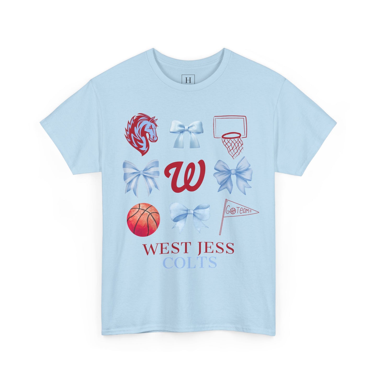 West Jessamine Colts Coquette Basketball Bows - Unisex Tee