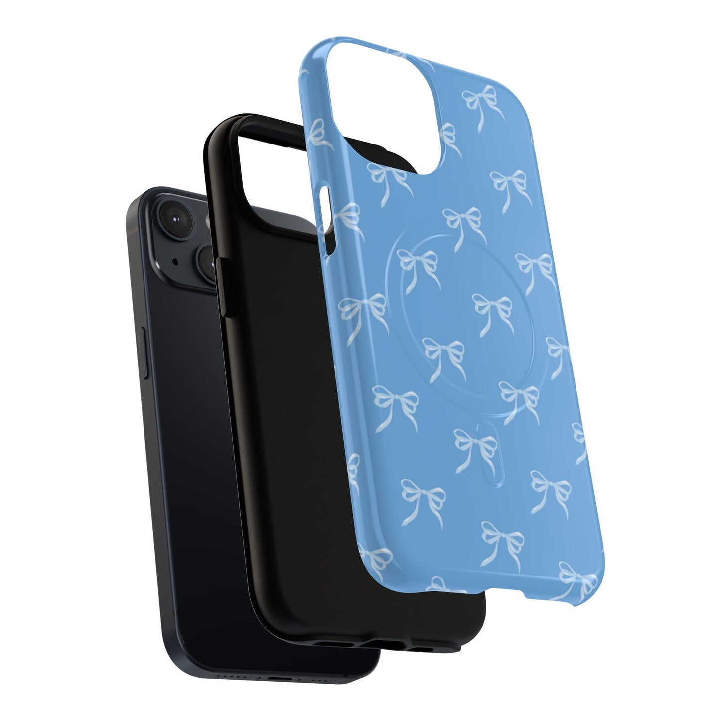 Blue Bow Coquette Design Tough Phone Case, Cute Phone Cover, Durable iPhone Case, Stylish Gift for Her