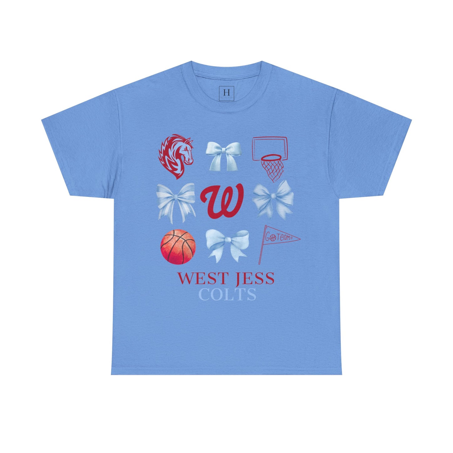 West Jessamine Colts Coquette Basketball Bows - Unisex Tee