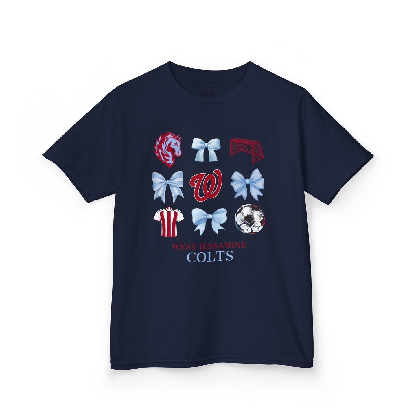 YOUTH --Soccer Coquette Bows Unisex Tee - West Jessamine