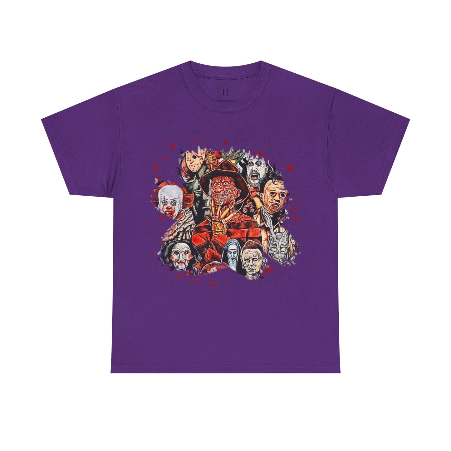 Halloween; Classic Horror Characters with Blood Splatter -- Unisex
