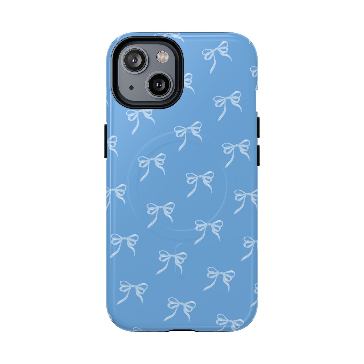 Blue Bow Coquette Design Tough Phone Case, Cute Phone Cover, Durable iPhone Case, Stylish Gift for Her