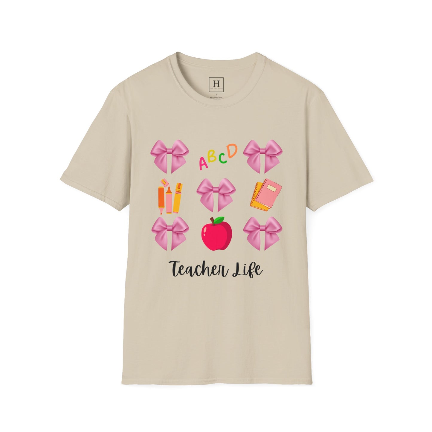 Teachers Life Bow T-Shirt (Front Only)