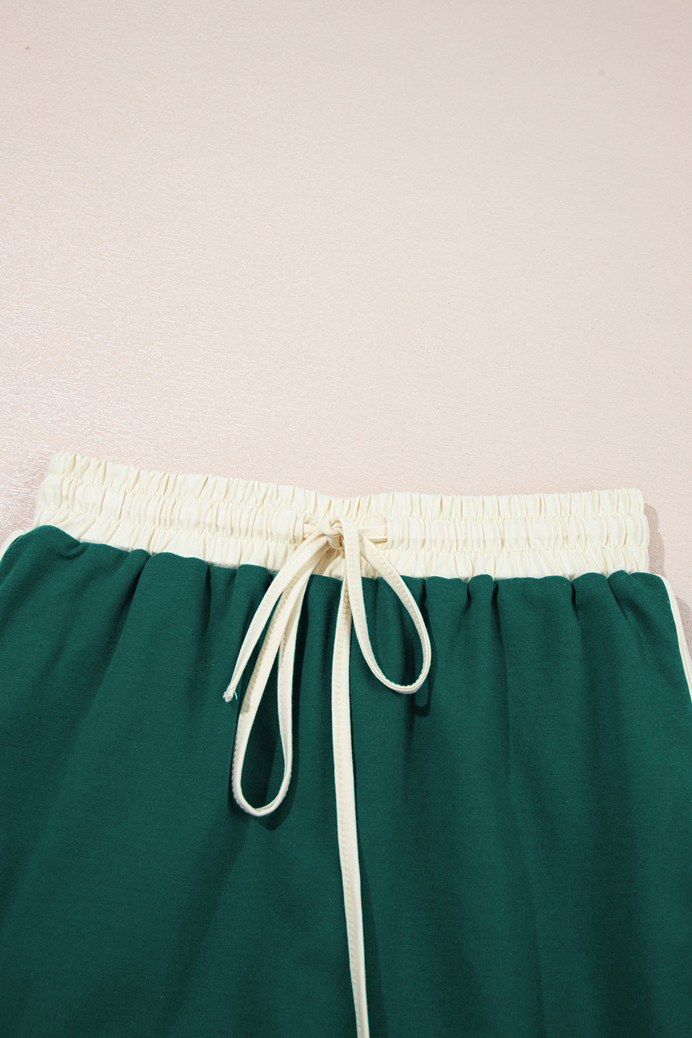 Bonbon Colorblock Edge Drop Shoulder T Shirt and Skort 2Pcs Set