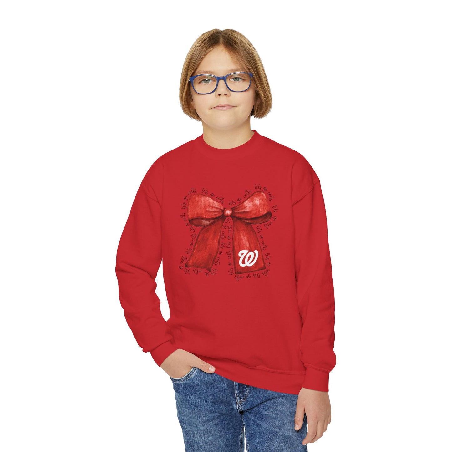 YOUTH - Let's Go Colts Bow - W Logo Unisex Sweatshirt