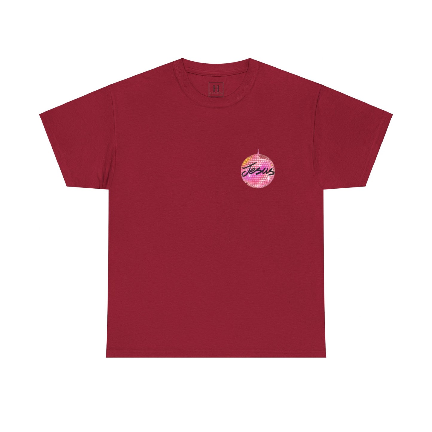 Love like jesus disco christian shirt pink (front and back)