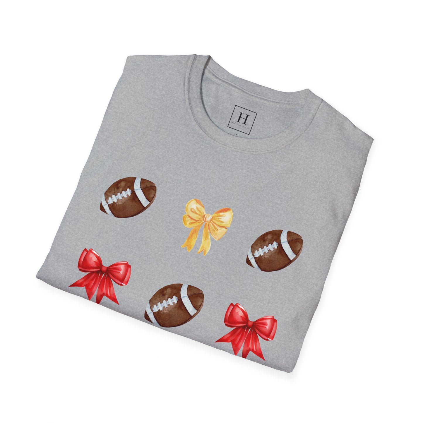 Bows & Football T-Shirt (Front Only)