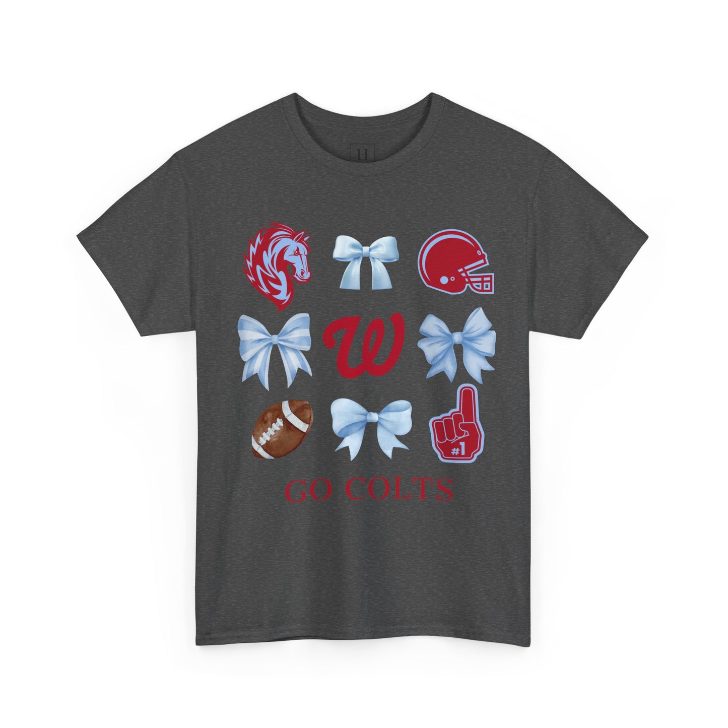 West Jessamine Colts Coquette Football Bows - Unisex Tee