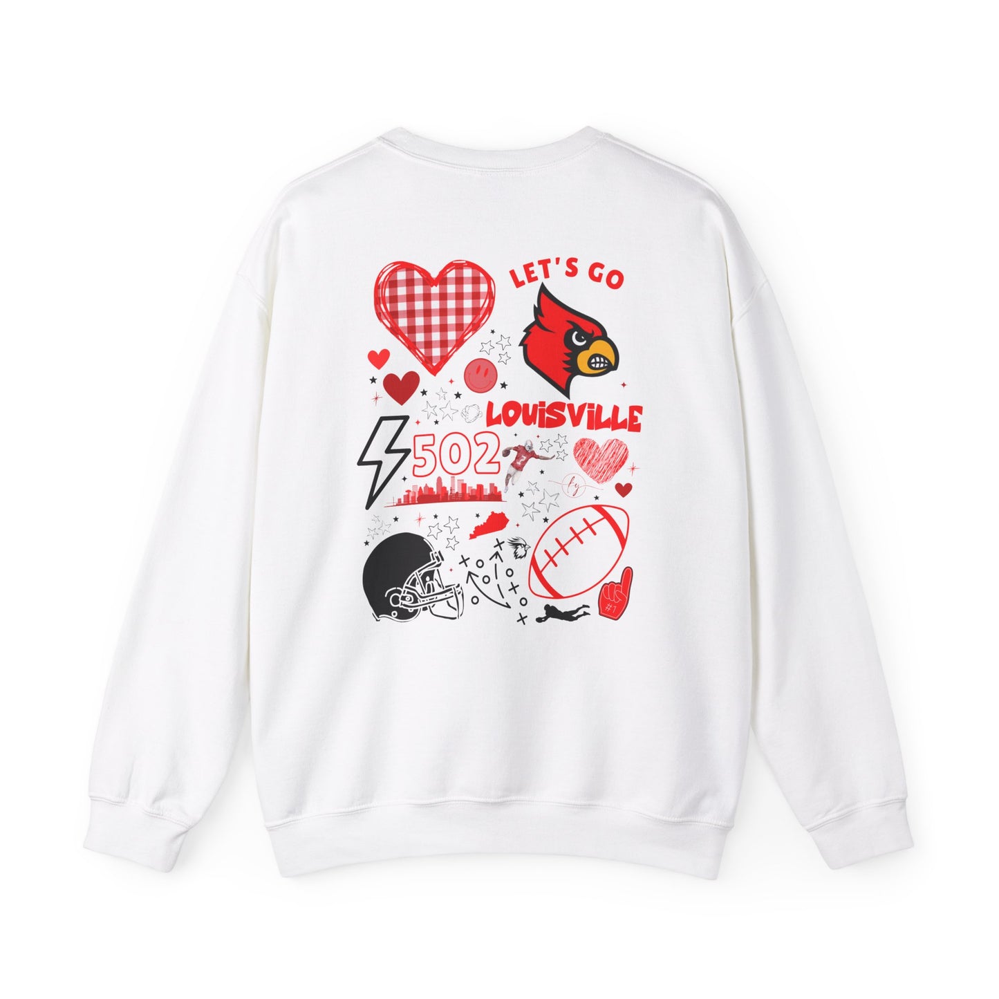 Louisville (502) Cardinals Sweatshirts (Front & Back)
