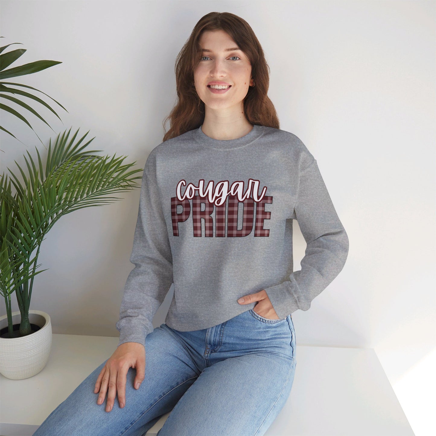 Cougar Pride Fall Plaid Sweater
