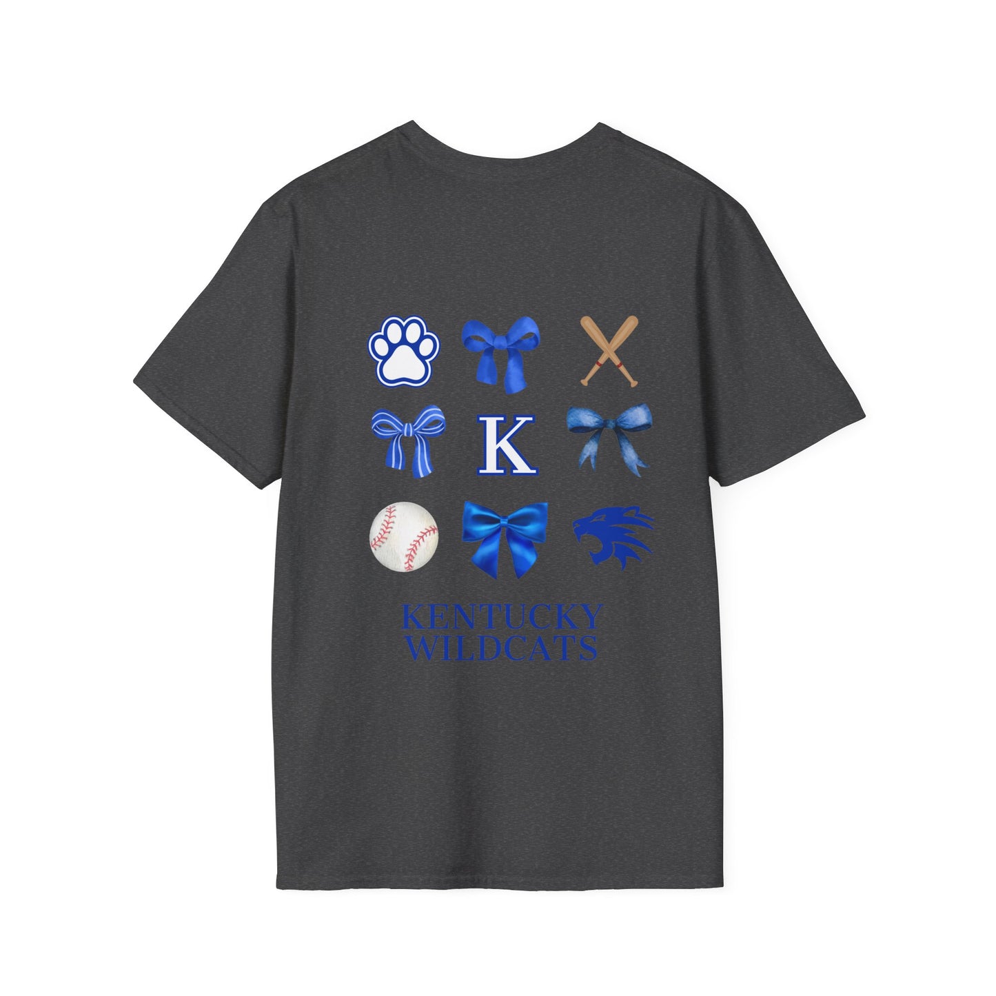 Kentucky Ribbon/Bow Baseball T-shirt (Front and Back)