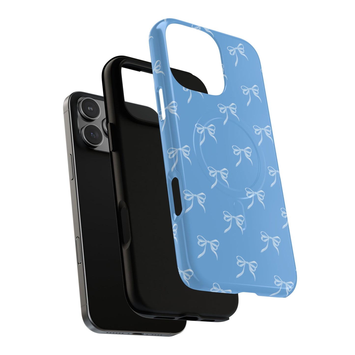 Blue Bow Coquette Design Tough Phone Case, Cute Phone Cover, Durable iPhone Case, Stylish Gift for Her