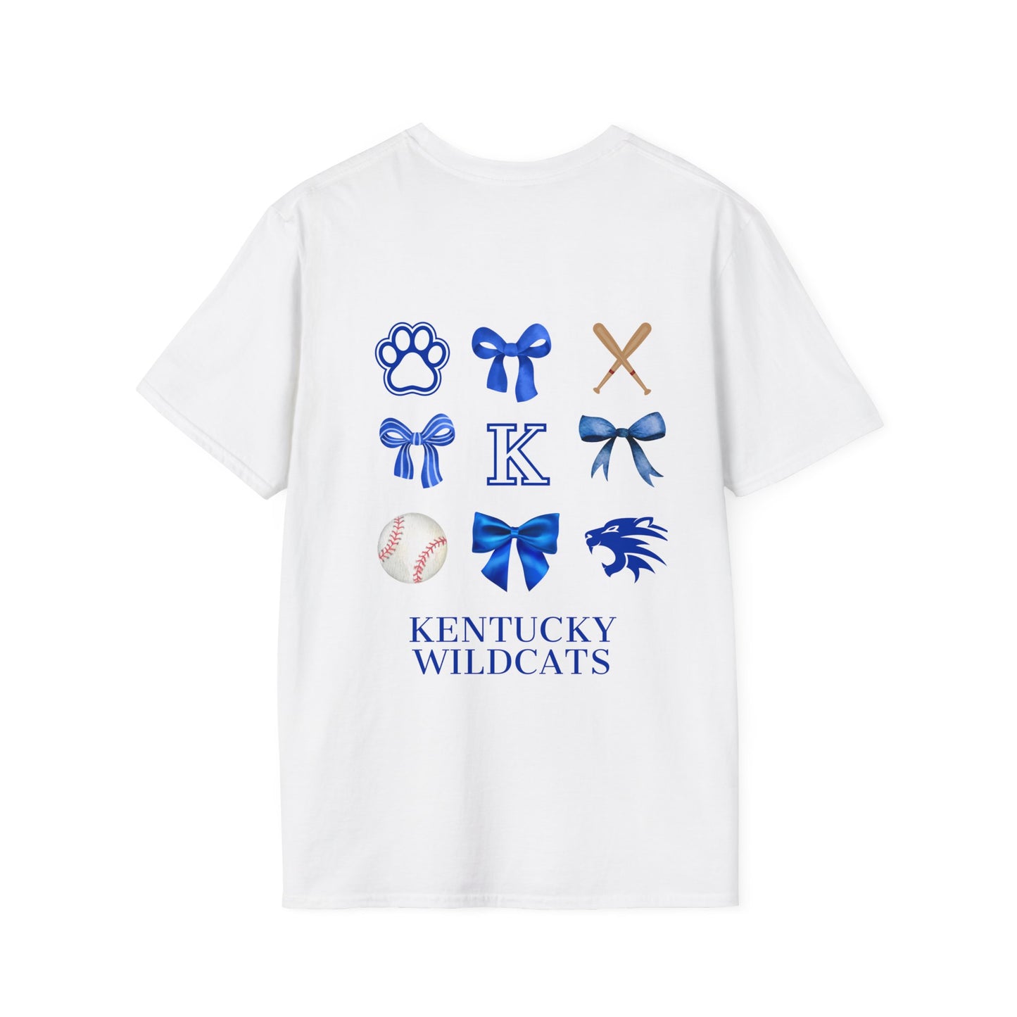 Kentucky Ribbon/Bow Baseball T-shirt (Front and Back)