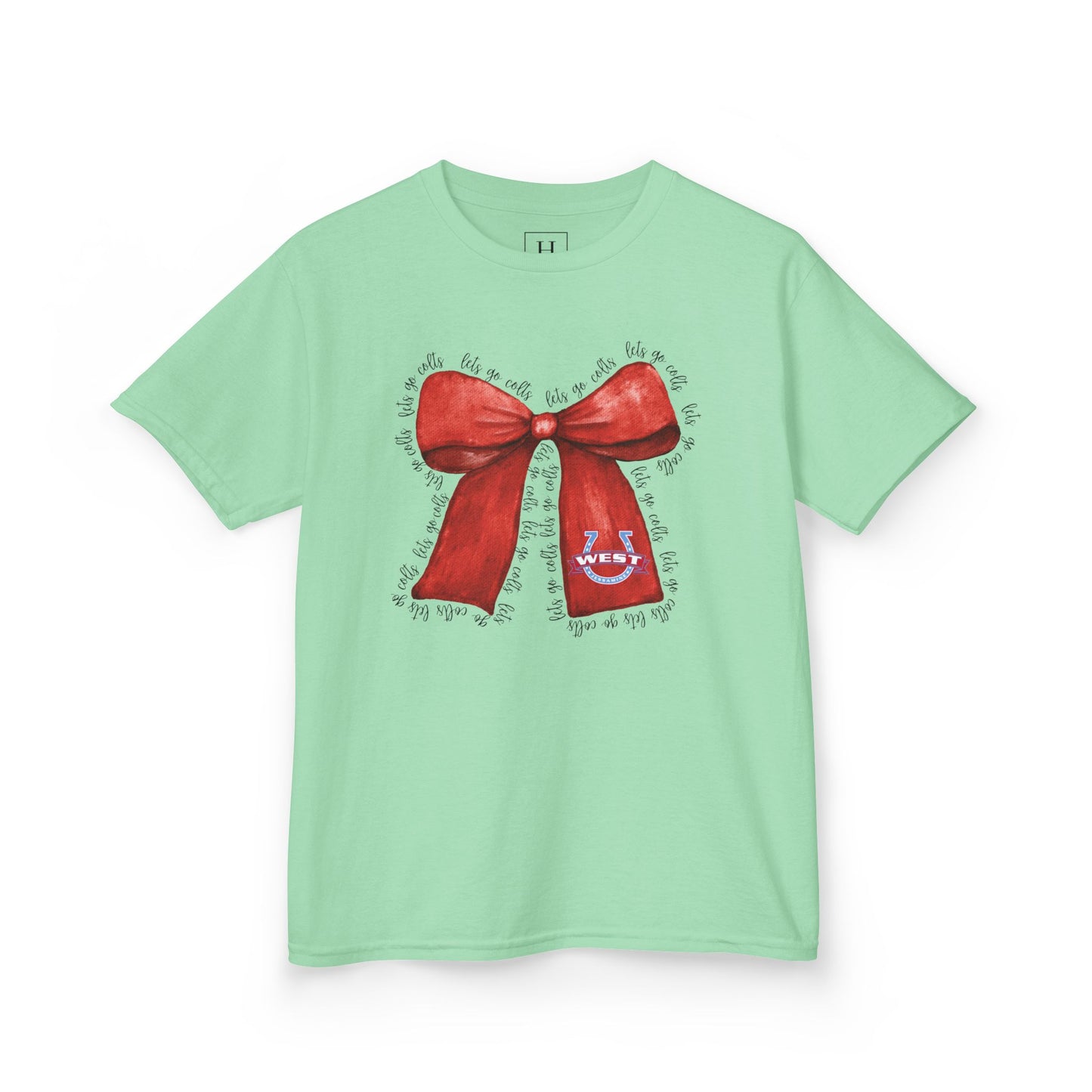 YOUTH --- Let's Go Colts Bow - West Horseshoe Logo Unisex T-Shirt