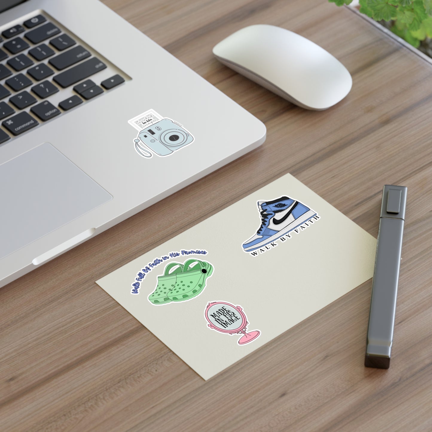 Created In His Image and Walk By Faith Nike Shoes Christian Sticker Sheets