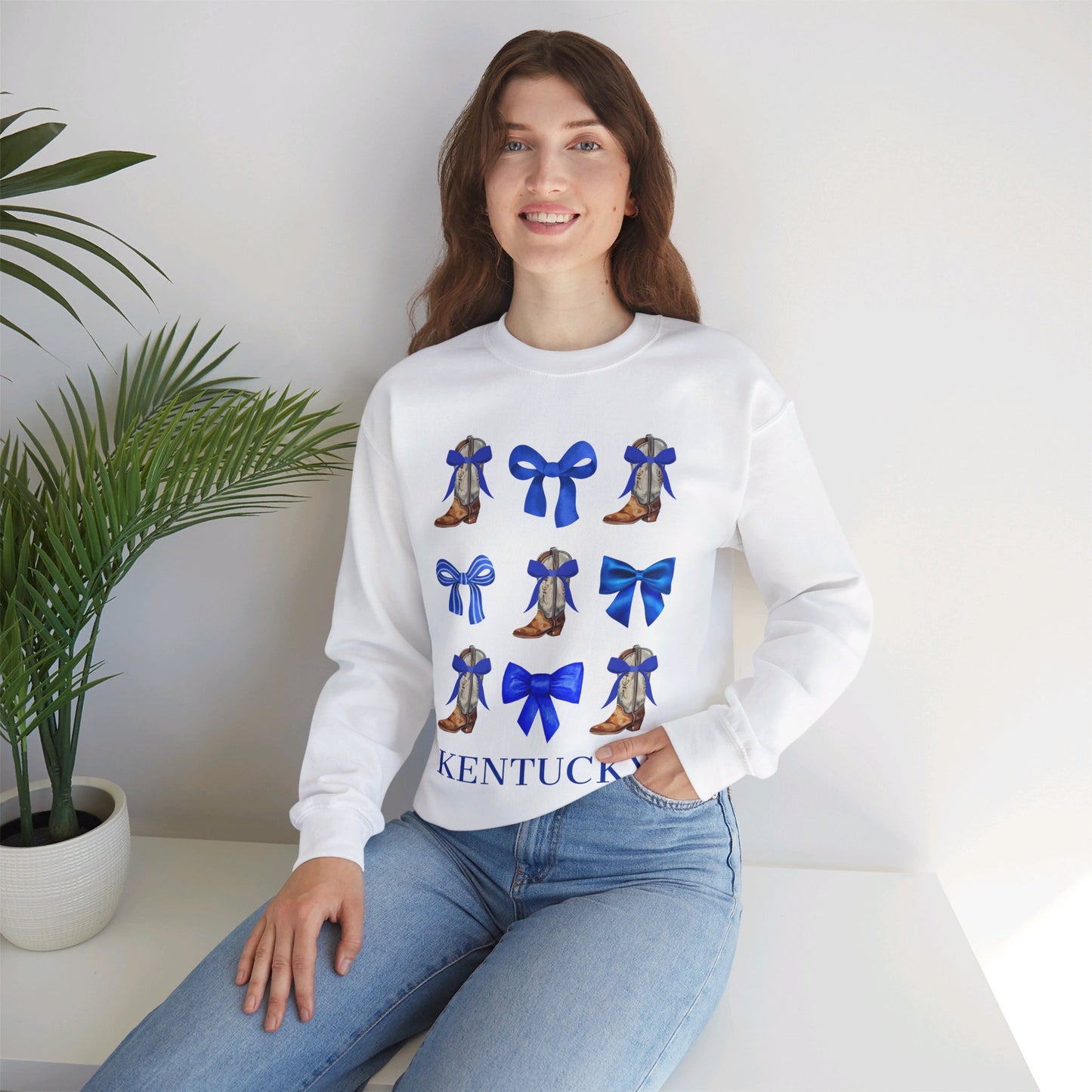 Kentucky Wildcats Coquette Cowgirl Boots & Bows Sweater