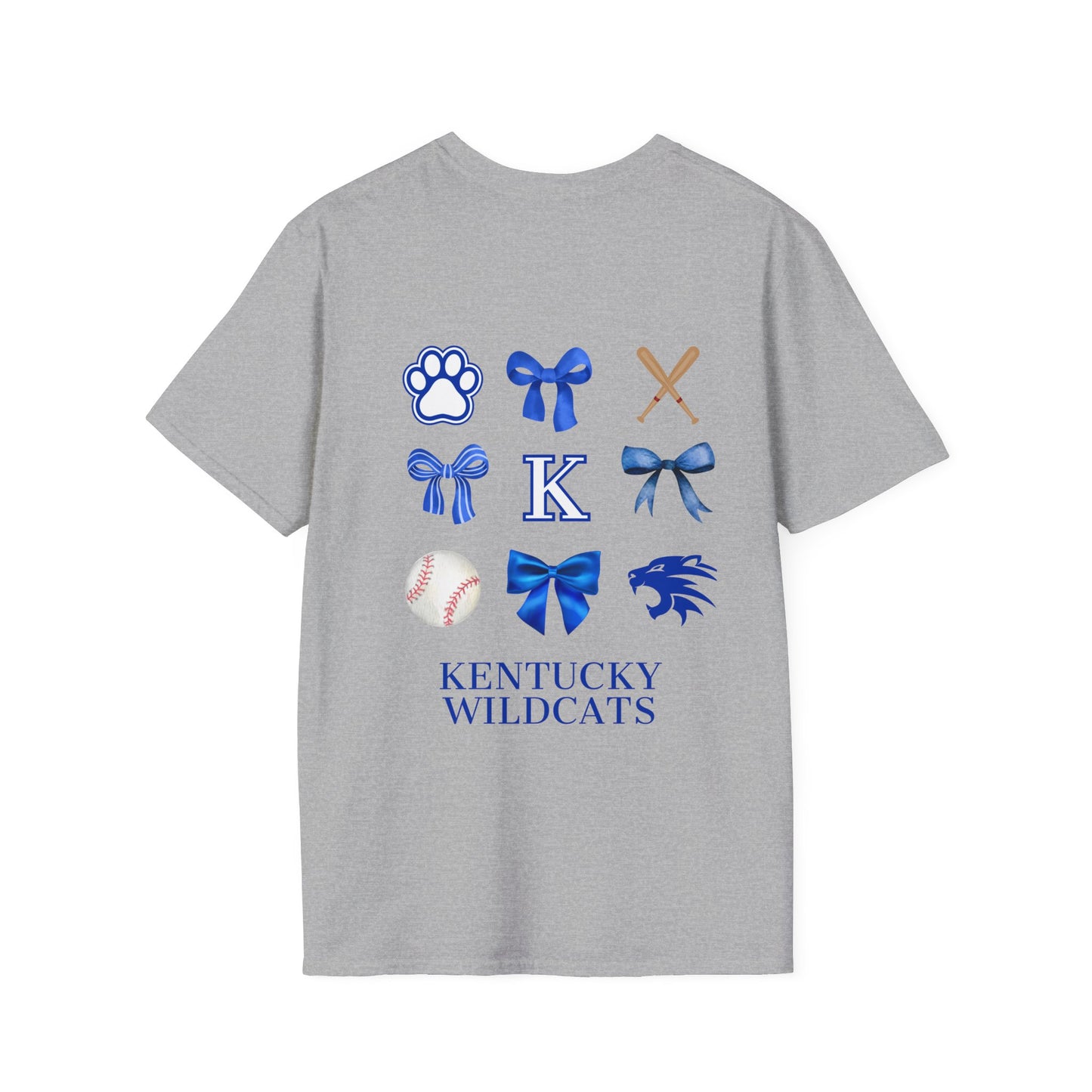 Kentucky Ribbon/Bow Baseball T-shirt (Front and Back)