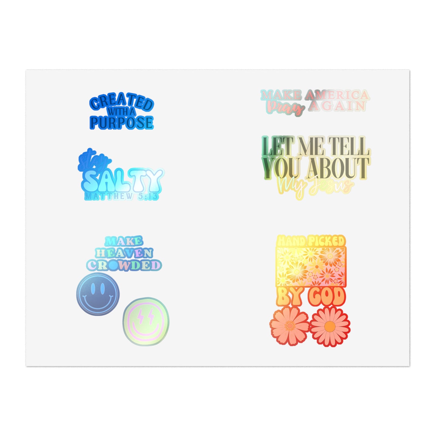Christian Christian Sticker Sheets (Smiles, Flowers, and Quotes)