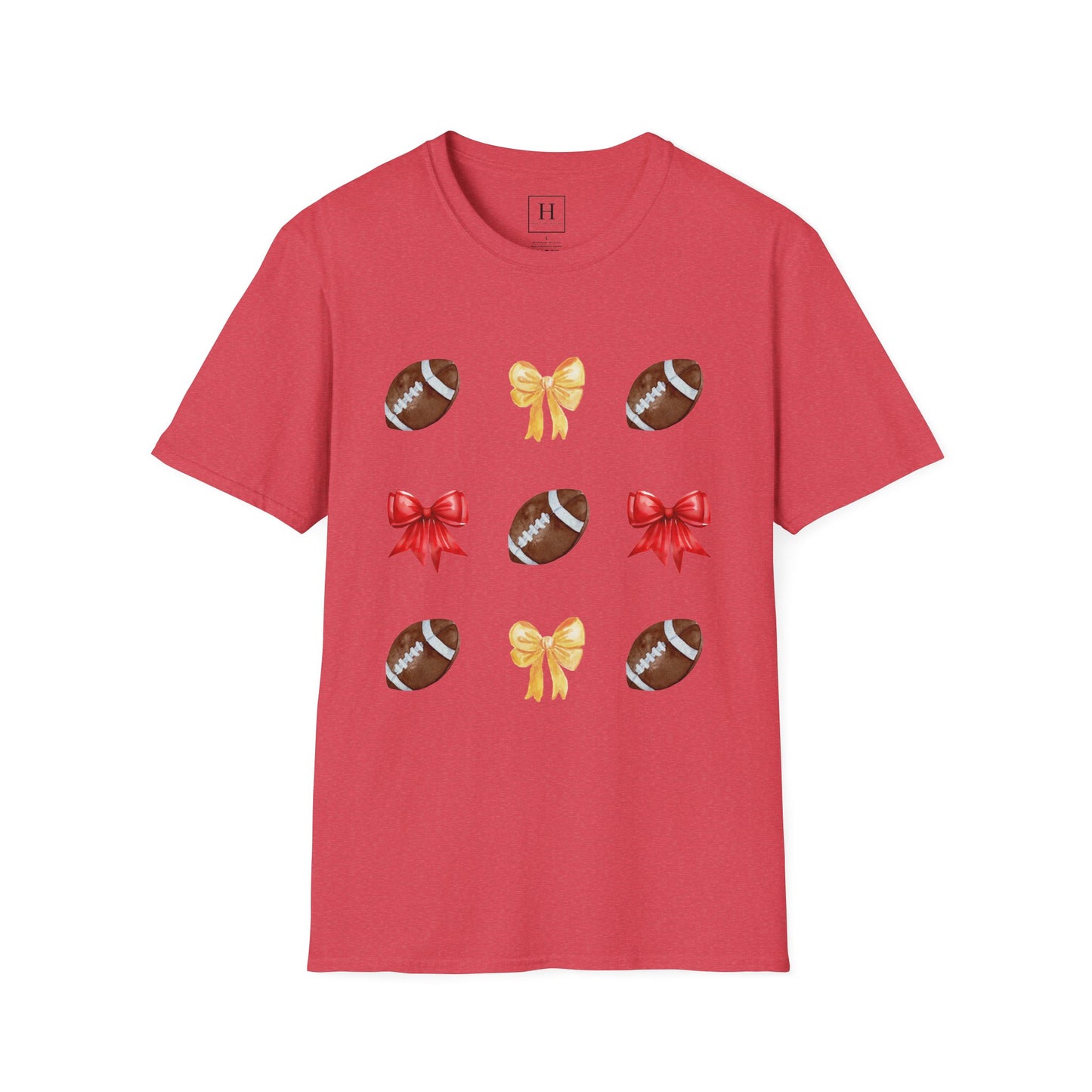 Bows & Football T-Shirt (Front Only)