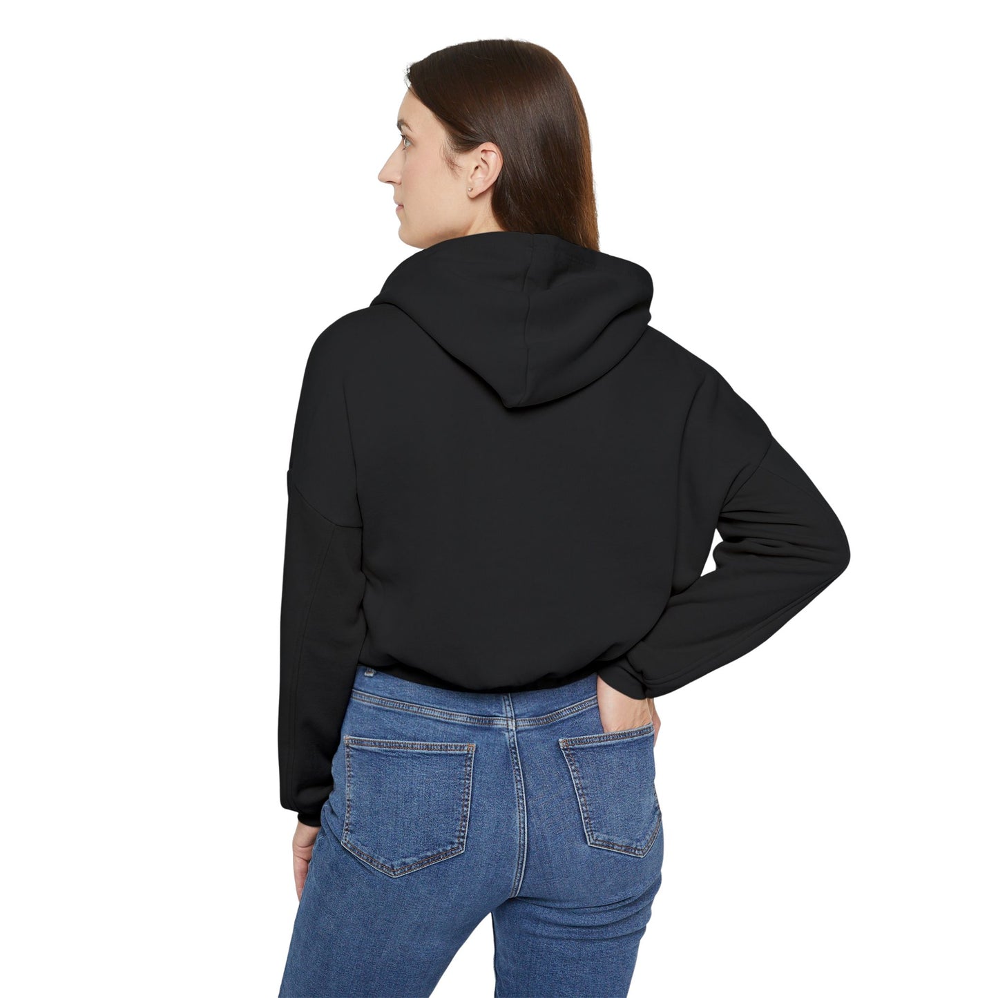 West HORSESHOE CHEER POM -- Women's Cinched/Cropped Hoodie