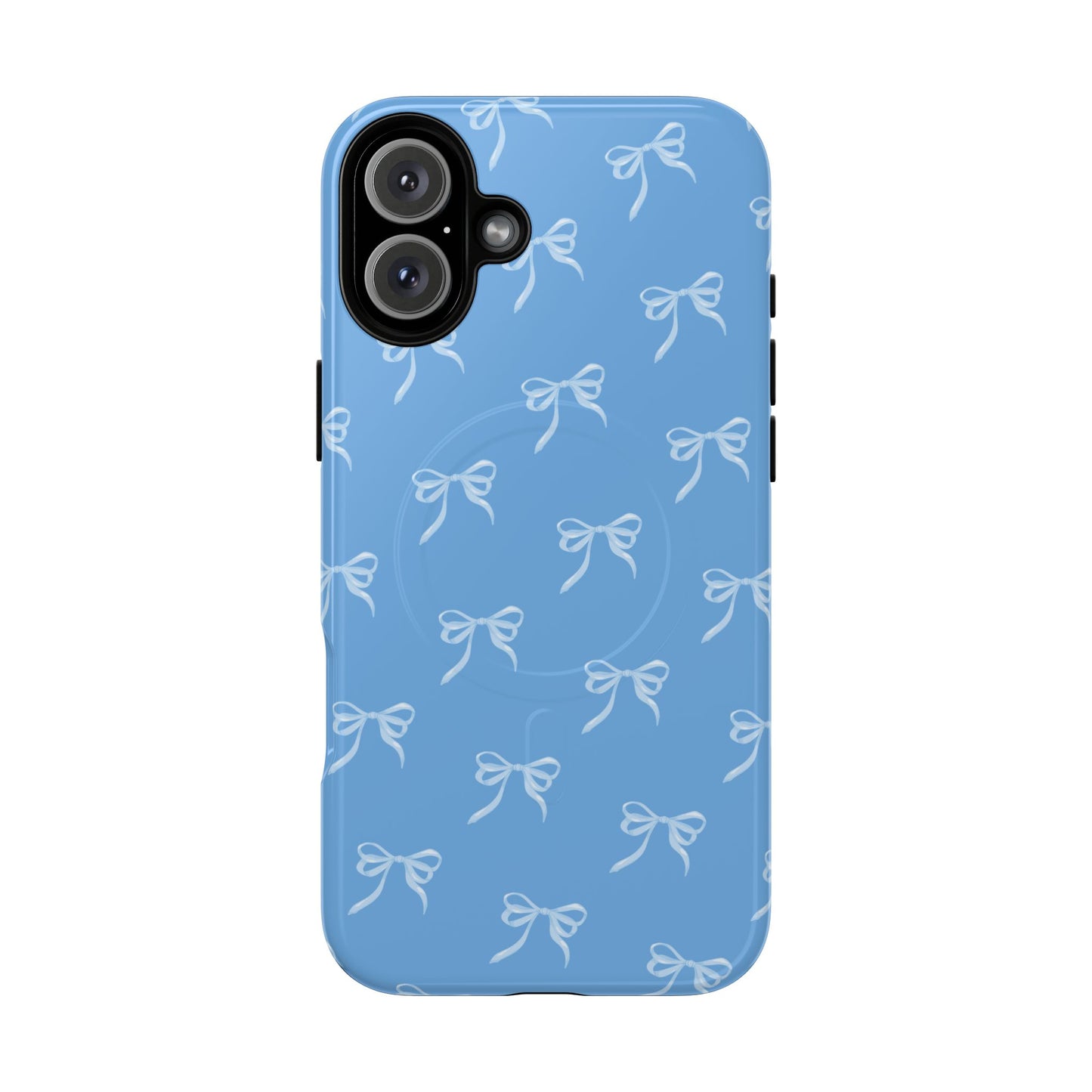 Blue Bow Coquette Design Tough Phone Case, Cute Phone Cover, Durable iPhone Case, Stylish Gift for Her