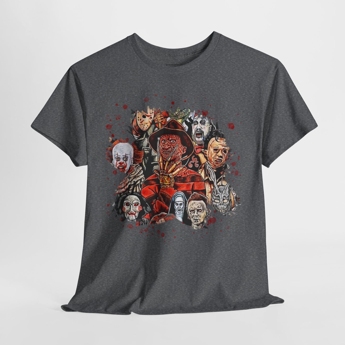 Halloween; Classic Horror Characters with Blood Splatter -- Unisex