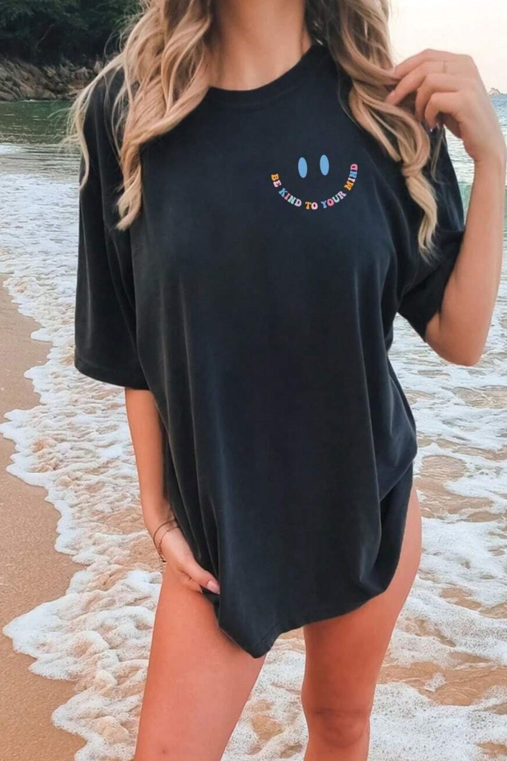 Grateful Thankful Blessed Graphic Round Neck Short Sleeve T-Shirt