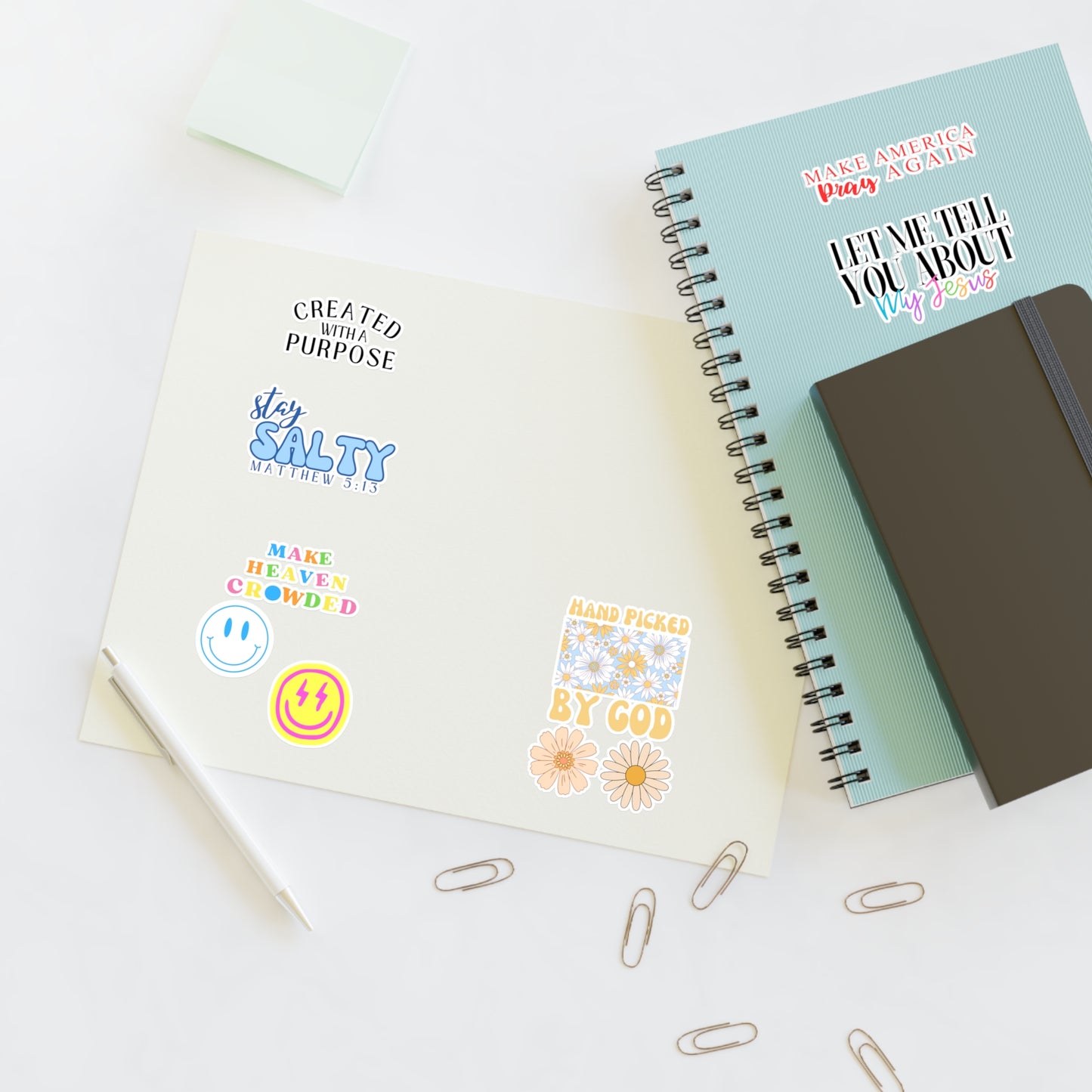 Christian Christian Sticker Sheets (Smiles, Flowers, and Quotes)