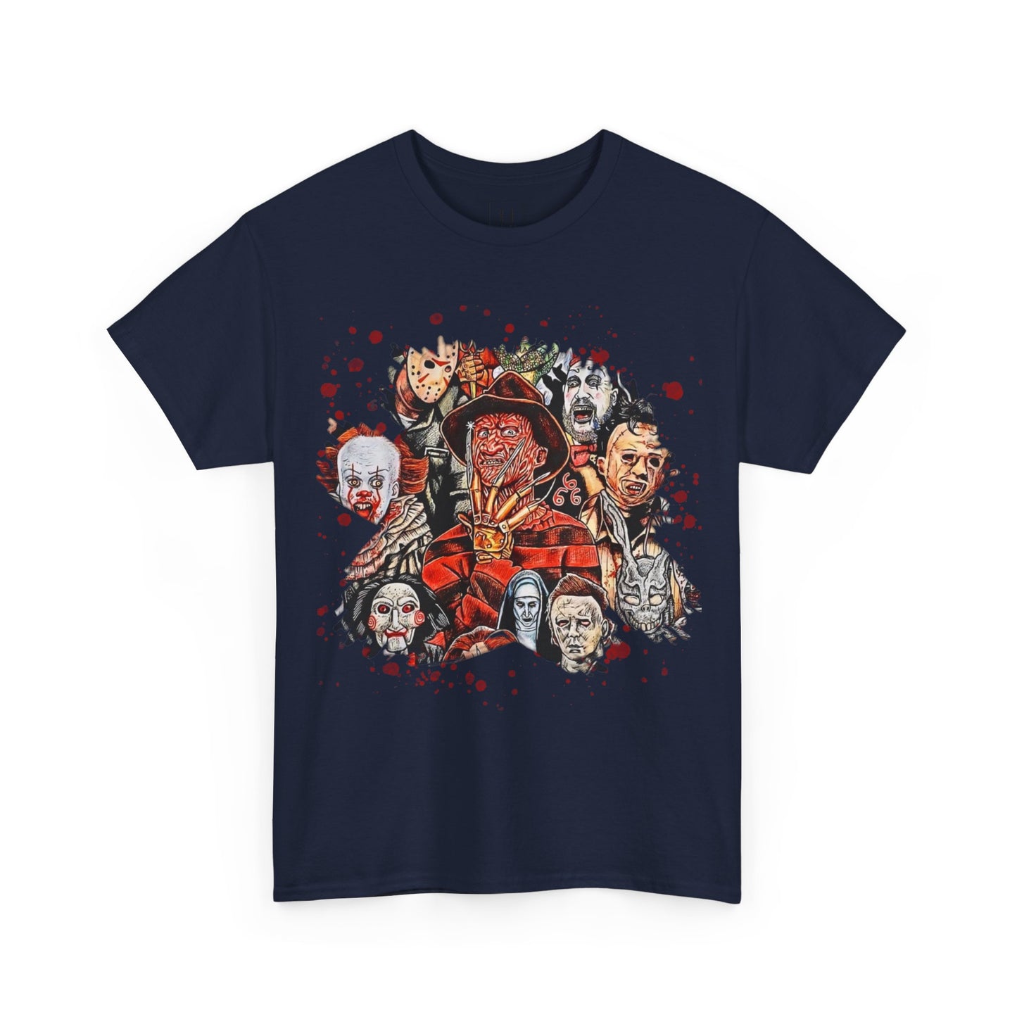 Halloween; Classic Horror Characters with Blood Splatter -- Unisex