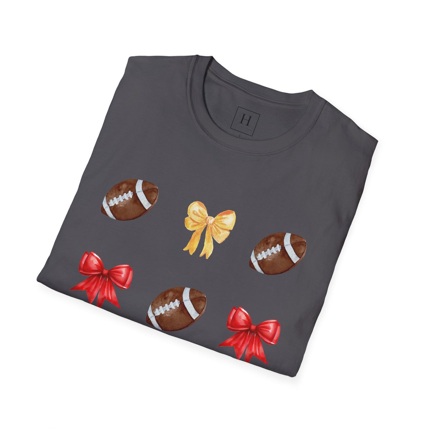 Bows & Football T-Shirt (Front Only)