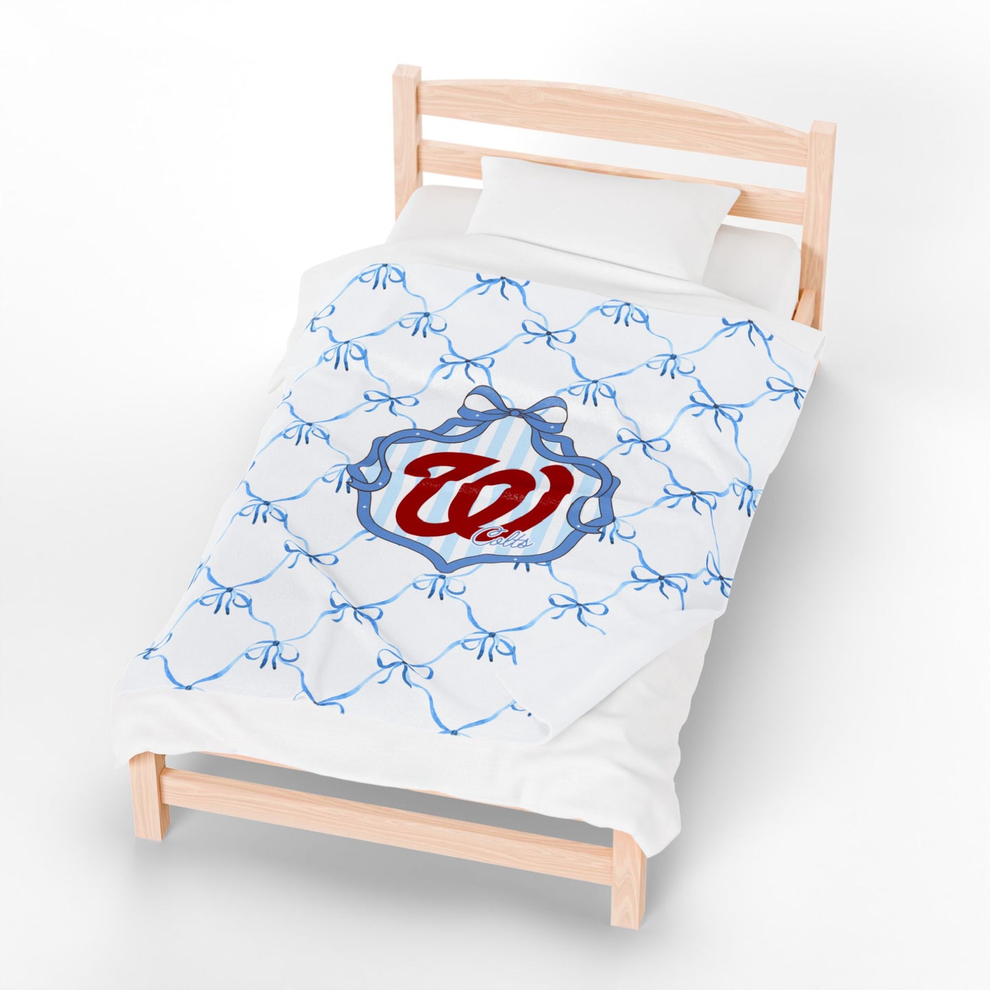 (W) West Colts - Cozy Velveteen Plush Blanket for Home Decor, Ideal Gift for Holidays, Soft Throw Blanket, Warm Family Gatherings, Beautiful Bow Design